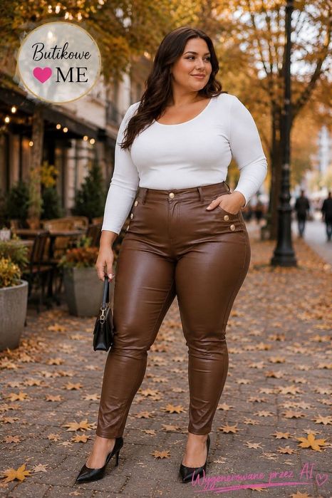 Spodnie woskowane plus size