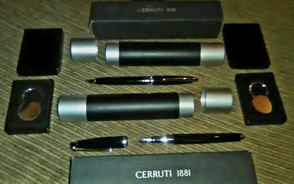 Caneta CROSS ouro 10k CERRUTI 1181 HACHETTE 24kswarovsky GIANTI parker
