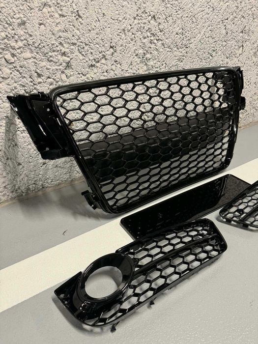 Grill Atrapa, kratki halogenów, plaster miodu. Audi A5 8T przedlift