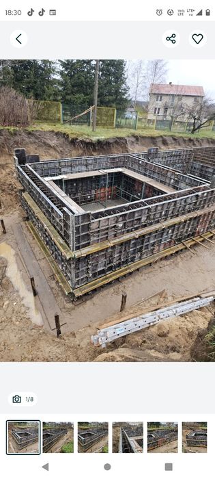 Mury oporowe zelbet zelbety fundamenty piwnice szalunki ścienne