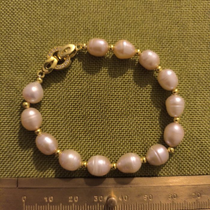 Perły naturalne bransoletka 17.5cm 8-9mm