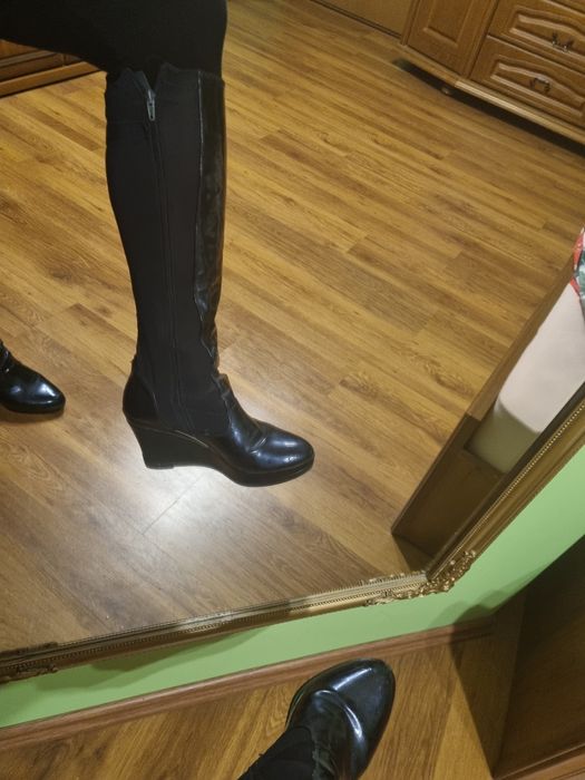 Kozaki przejściowe platforma 39 ciemny granat