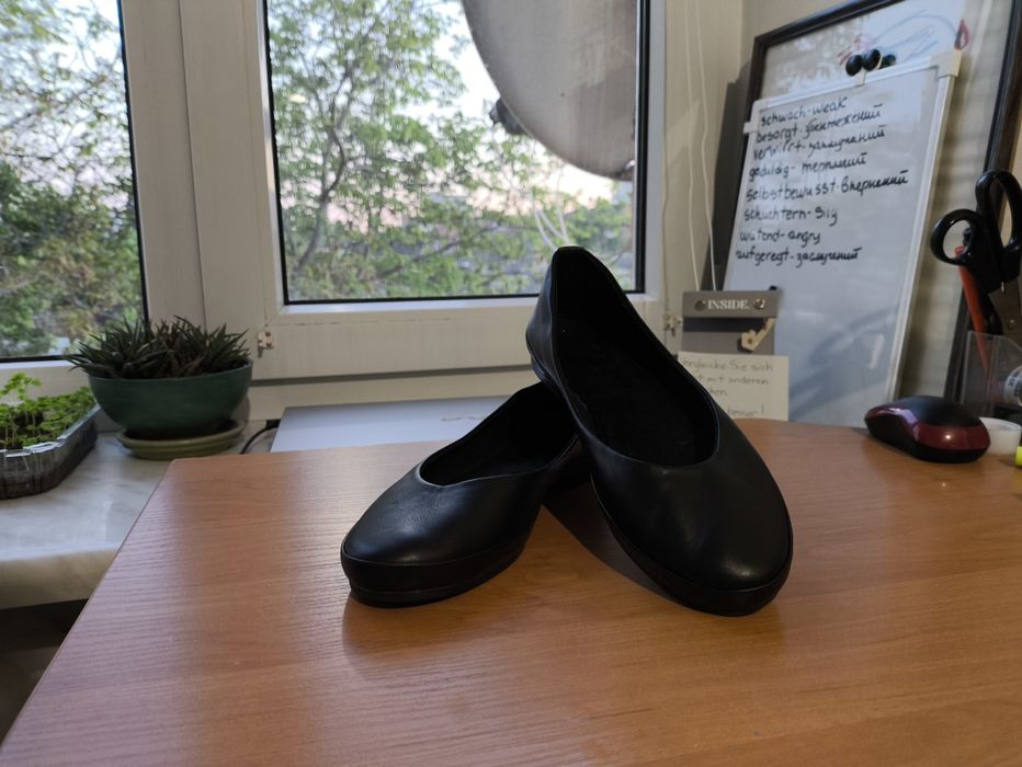 Балетки чорні класичні із натуральної шкіри