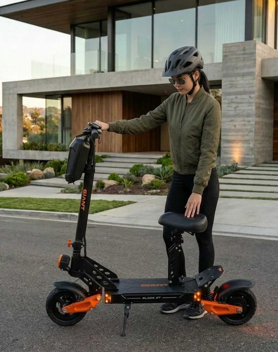 ТОП! ECOBIKE Zen U12 GIANT Blade GT Pro Sport — швидкий та потужний електросамокат 1600 Вт 18/26 Ah Червоний
