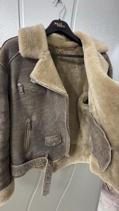 Продам зимову шкіряну дублянку з натурального хутра