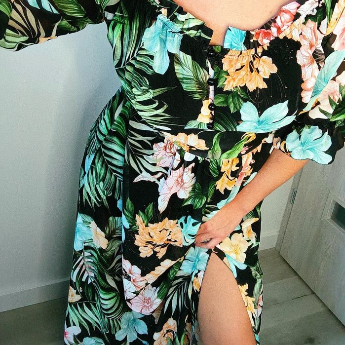 Długa Sukienka w kwiaty S/M