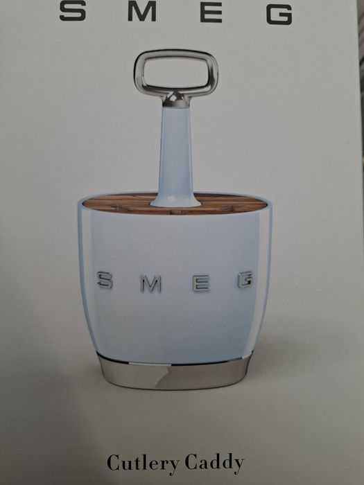 Smeg Cutlery Caddy Pastel Blue + 6 packs de 4 Talheres  Dinner Cutlery
