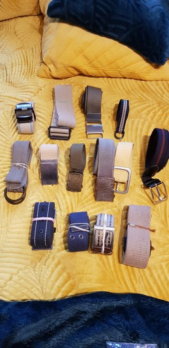 Pasek do spodni spódnicy czarny skórzany eco klamra czerwony złoty bra