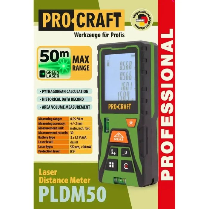 Лазерний далекомір(рулетка) Procraft PLDM50
