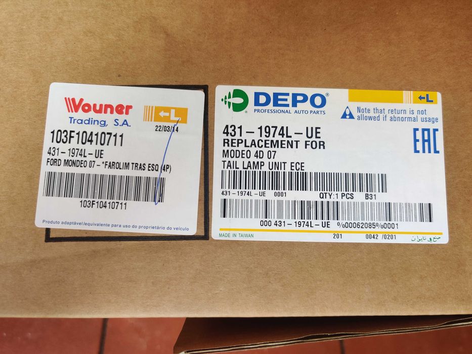 Farolim traseiro à esquerda parte externa para FORD Mondeo Mk4 Sedan