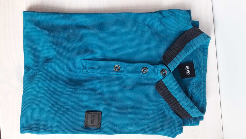 Bluzka polo Hugo Boss turkus