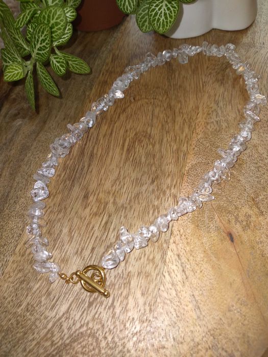 Naszyjnik choker kryształ górski biżuteria toggle