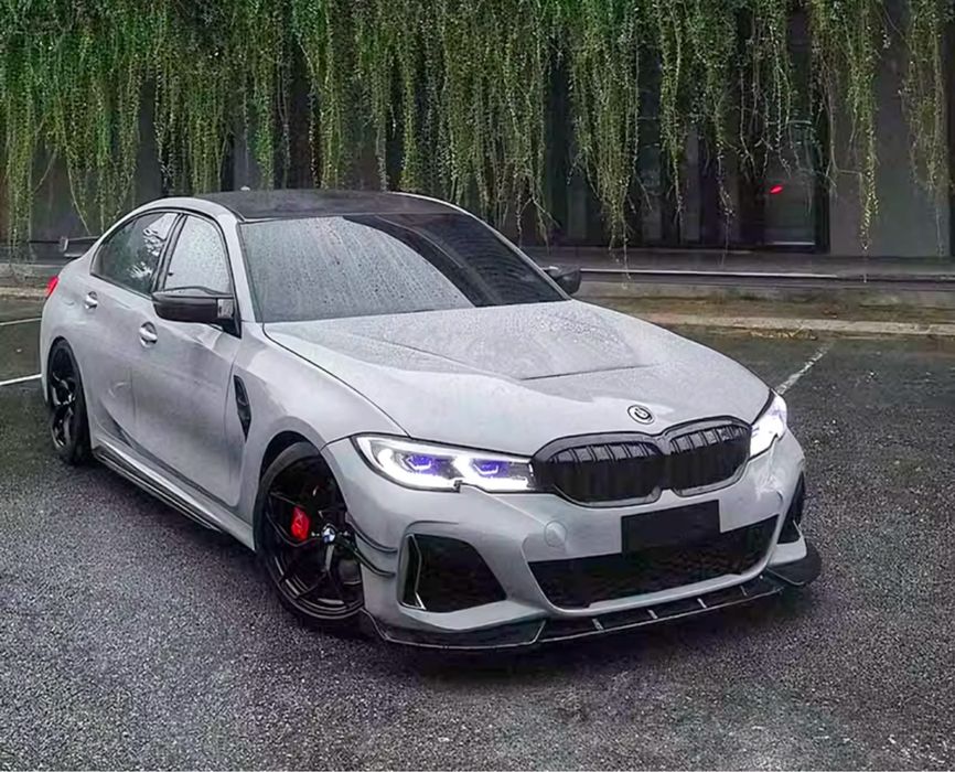 Губа BMW G20 Чорний глянець Сплітер Накладка переднього бамперу бмв г20