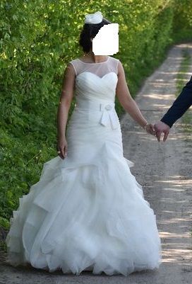 Oryginalna suknia ślubna + koszulka + toczek