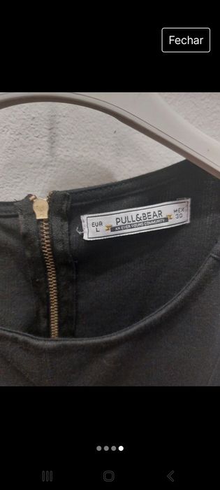 Vestido preto pull&bear com fecho atrás. Tamanho L