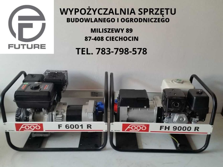 Agregat prądotwórczy 1 i 3 fazowe wypożyczalnia wynajem