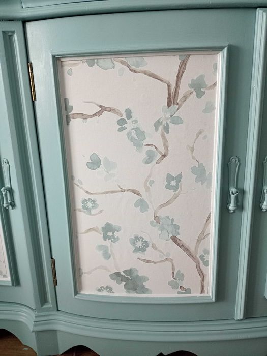 Aparador nogueira,azul,bege,branco.Tampo pedra.LER DESCRIÇÃO TOTAL !