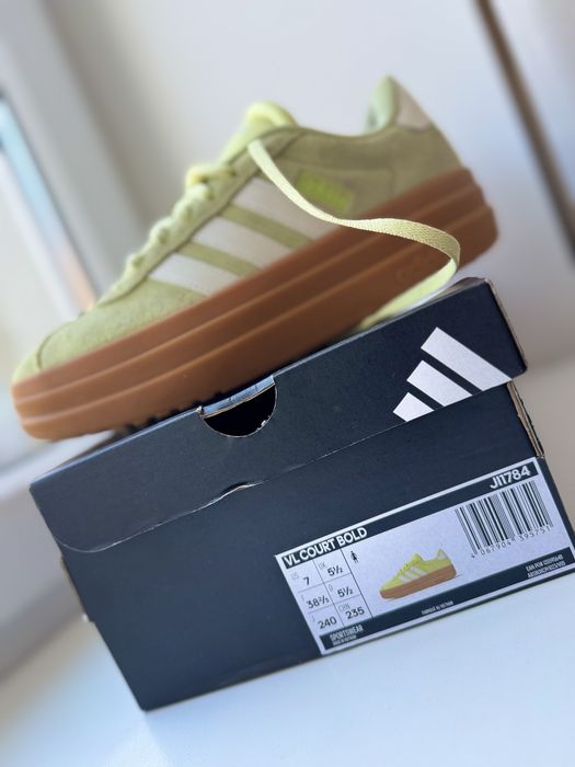 кроссовки Adidas VL Court Bold (Оригинал) – Лимонный цвет