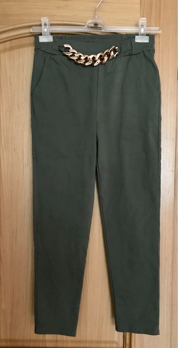 Spodnie Chinosy Khaki Butelkowa zieleń Nowe M-XL Rozciągane