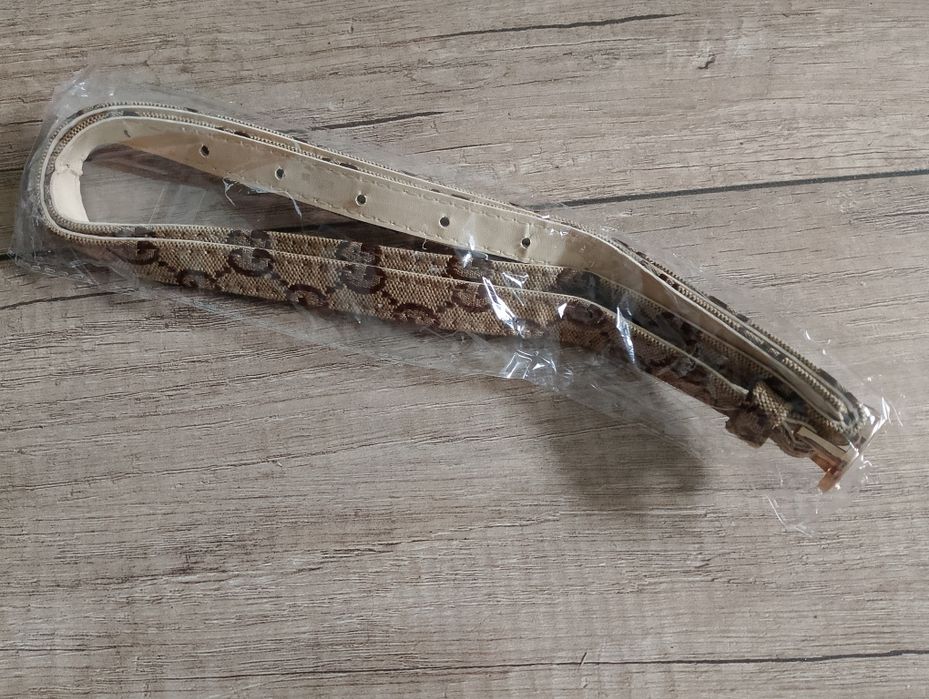 Pasek gucci śliczny nowy monogram złote elementy