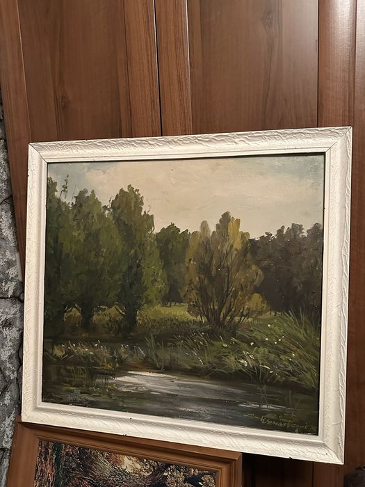 Witold Sewastianik – Oryginalny obraz olejny Pejzaż Podlaski 1982 w ramie