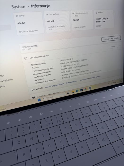 Dell XPS 13 9350 | Ultra 7 258V | 32GB RAM | 1TB SSD | Gwarancja Dell do 11.2027