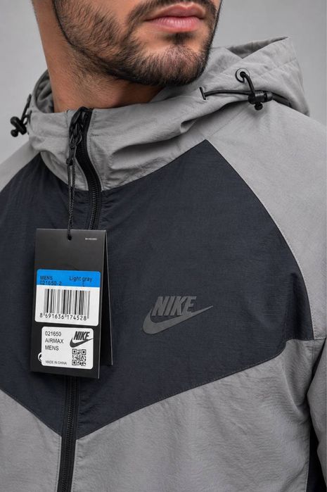 Чоловічий спортивний костюм Nike Tech Fleece демісезонний плащівка жатка графіт весна-осінь з капюшоном.