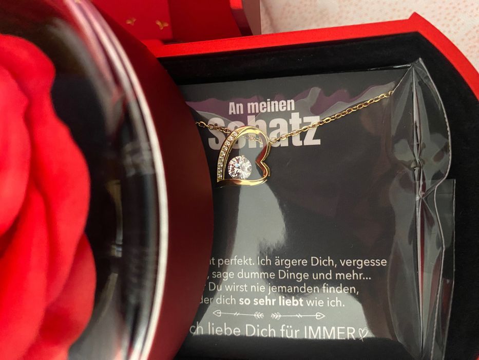 Caixa de jóias rosa preservada vidro Liebelesement