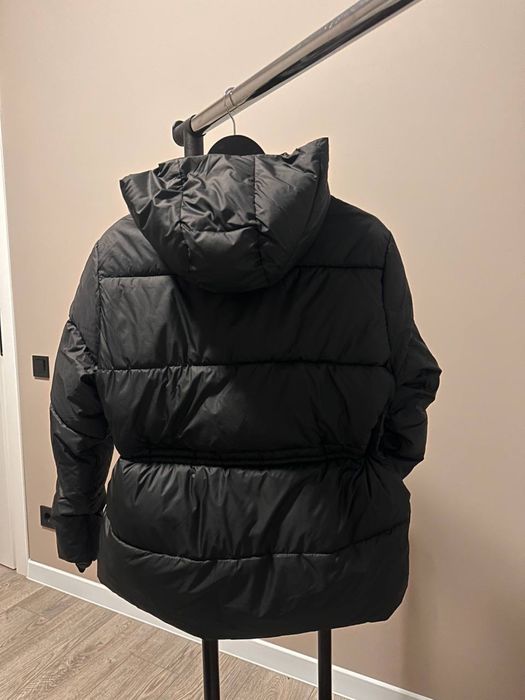 Нова чорна куртка жіноча пуфер оверсайз єврозима на завязках пуховик