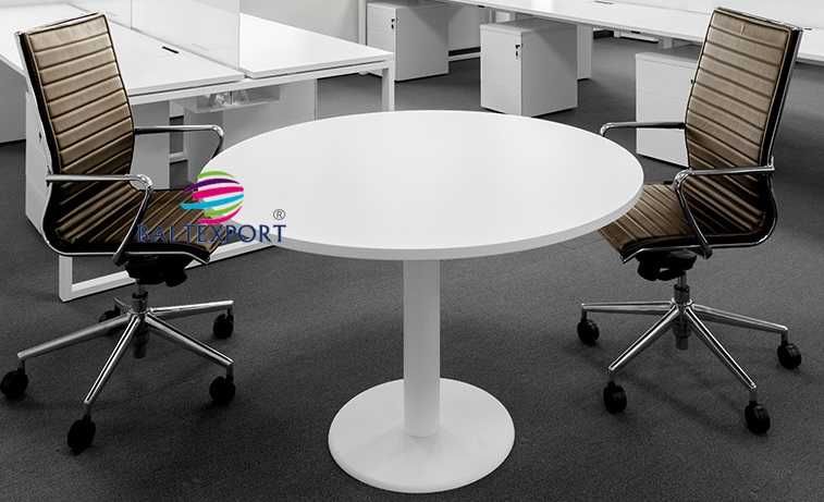 Mesa Reunião Redonda Estrutura Metálica Tampo Madeira Escritório NOVA