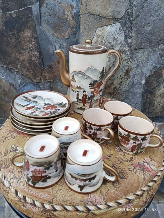 Conjunto café satsuma Séc XIX 17 cm