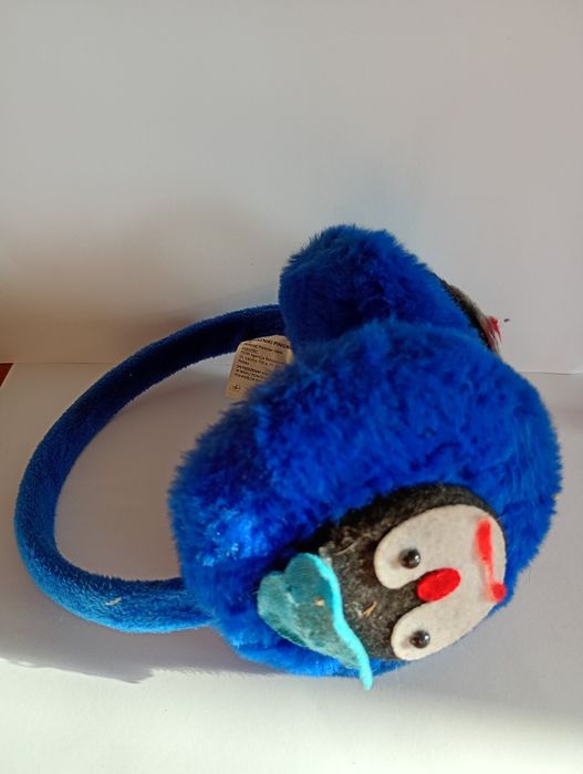 Nauszniki dziecięce pluszowe niebieskie – ciepłe zimowe (B41)