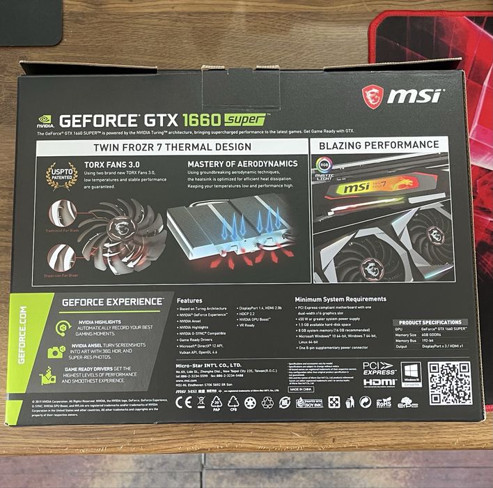 MSI GeForce GTX 1660 SUPER Gaming X 6GB