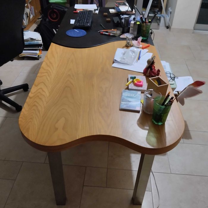 Secretária moderna castanho venguê design exclusivo como nova