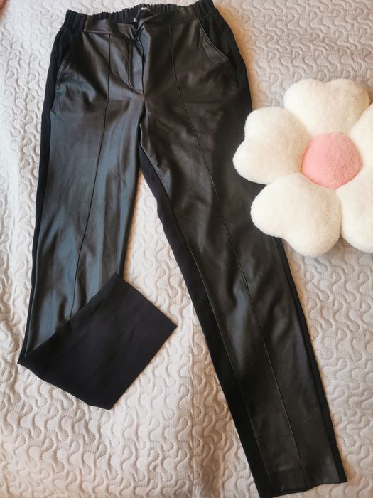 Tezenis spodnie skórkowo materiałowe legginsy kieszenie r. Xs/s