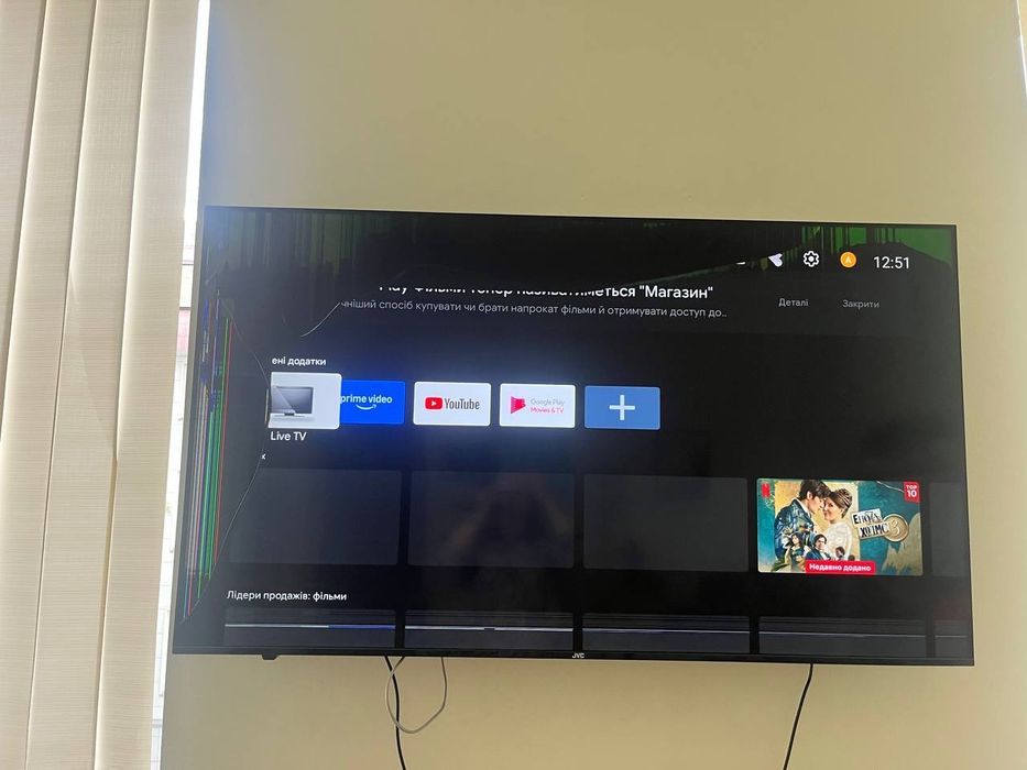 TV 65 JVC бітий екран