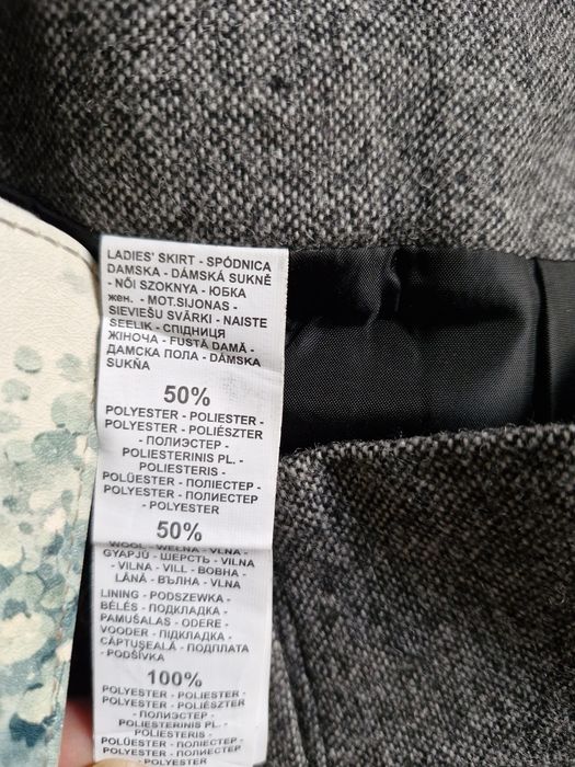 Reserved spódnica S biurowa 50% wełna 36