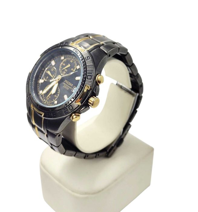 Zegarek męski Pulsar Sport CZARNO ZŁOTY PF8413X1