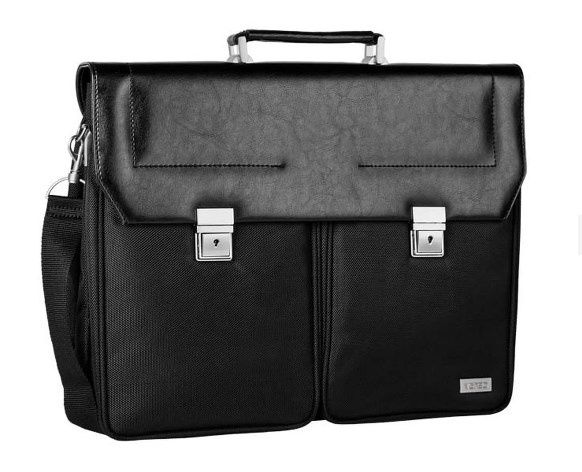 Подарунок?  Портфель VERSO кожа+текстиль