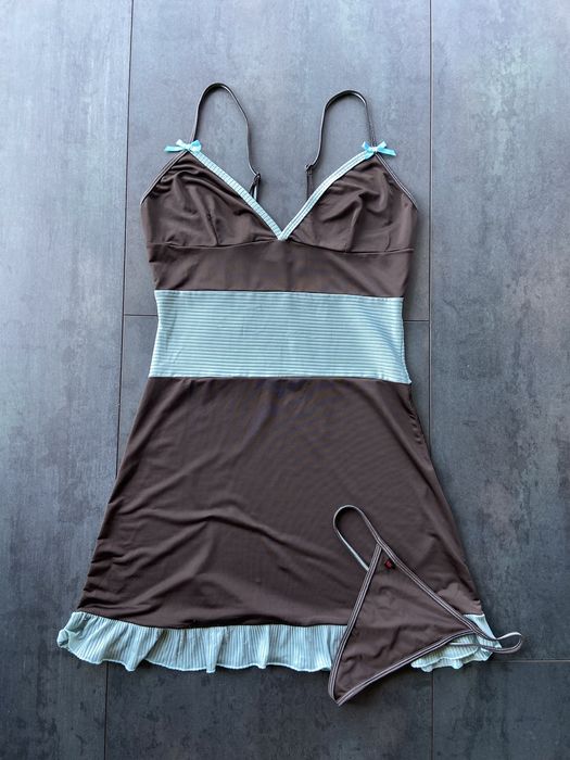 Шоколадний пеньар Obsessive + трусики, S/M