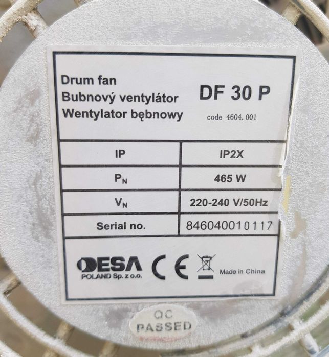 Wentylator bębnowy (dmuchawa) DESA DF 30 P