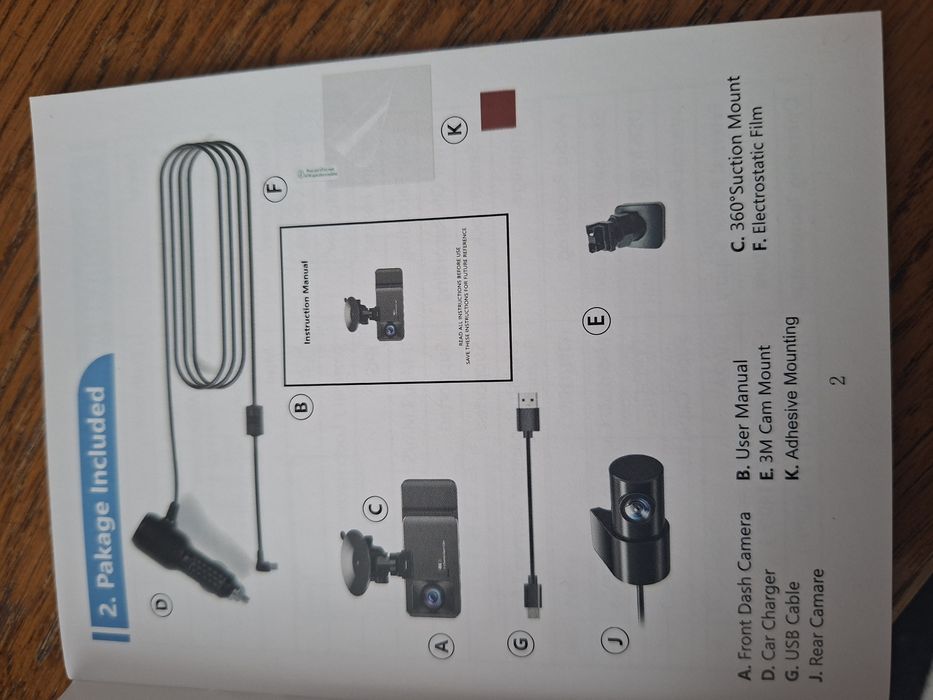 WIDEOREJESTRATOR kamera samochodowa  5G WIFI 4K przód tył środek