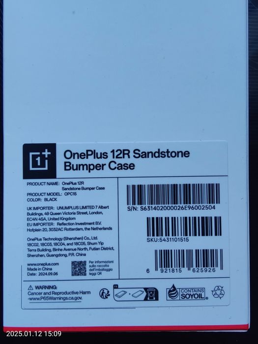 Capa Original Oneplus 12R. Portes Grátis