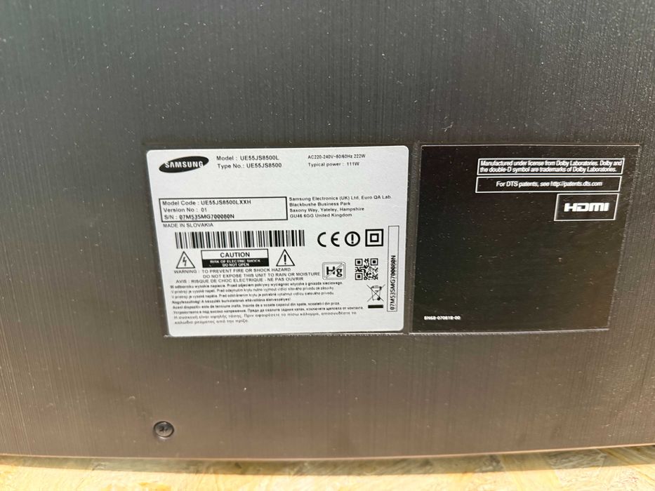 Samsung 55" 4K Ultra HD Smart TV Wi-Fi Black UE55JS8500L працює 3/4 ек