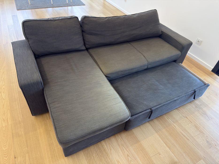 Sofá-cama com Chaise Longue para 3/4 pessoas