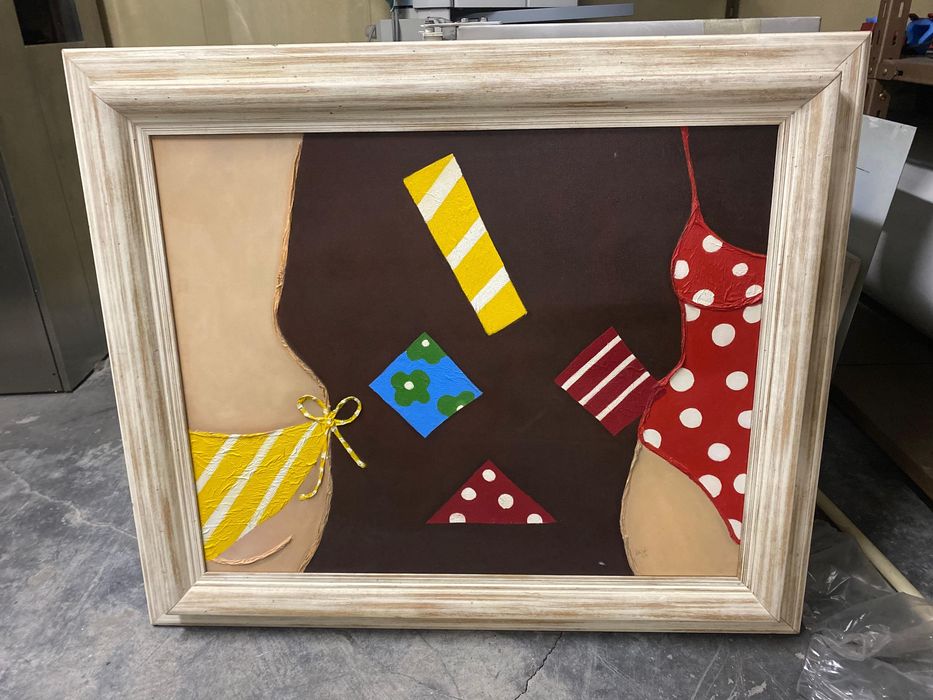 4 Pinturas Acrílico Sobre Tela Emoldurado