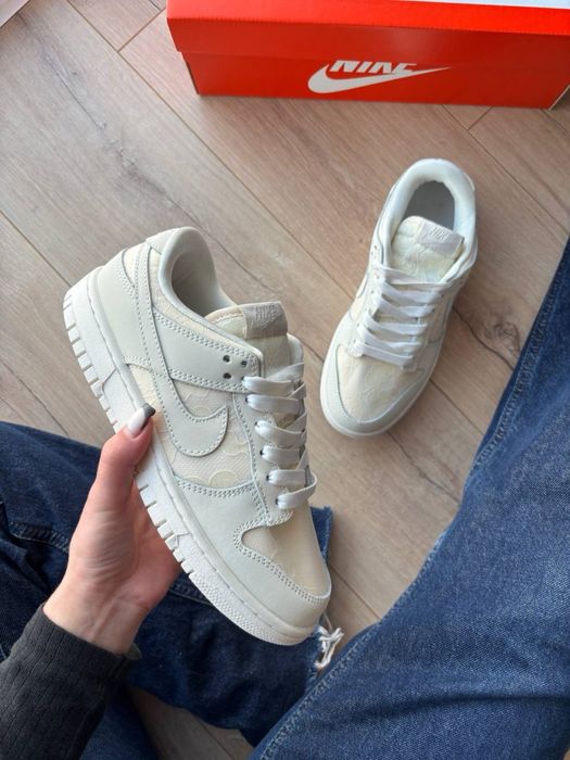 36-41 Жіночі кросівки Nike SB Dunk Low Lace Pack Regal Beige бежеві