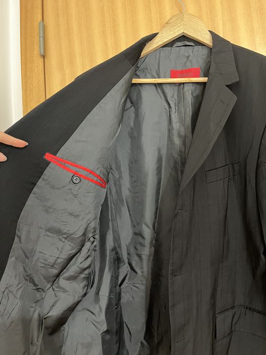 Blazer preto com riscas finas