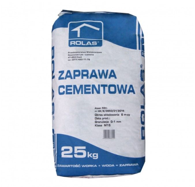 Zaprawa cementowa M-15 25 kg Rolas murowanie ścian wylewki posadzki