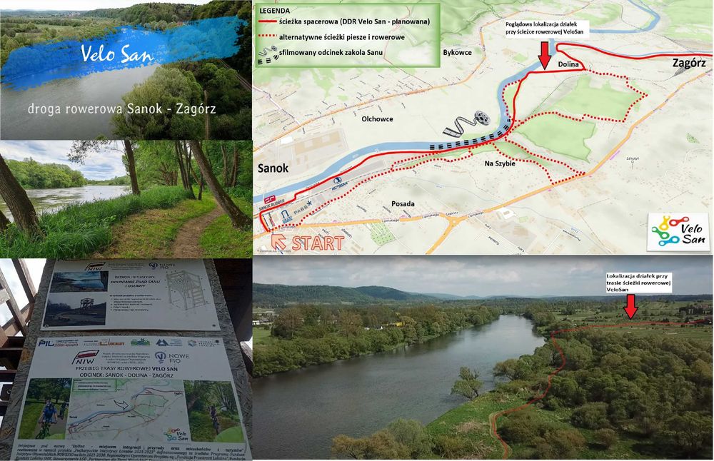 2 słoneczne działki Zagórz-Dolina, nad Sanem, przy Velo San – Brama Bieszczad